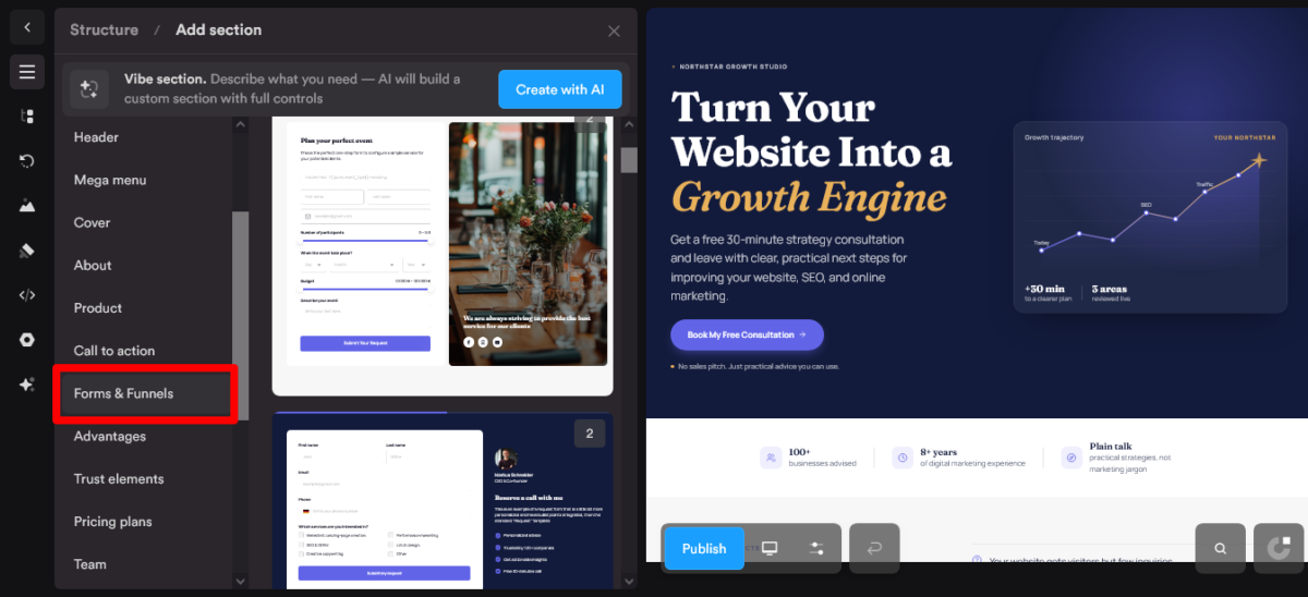 Onepage Forms and Funnels