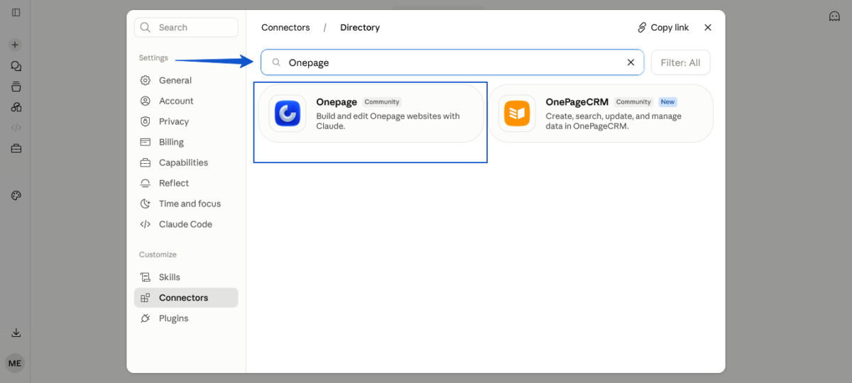 Onepage MCP