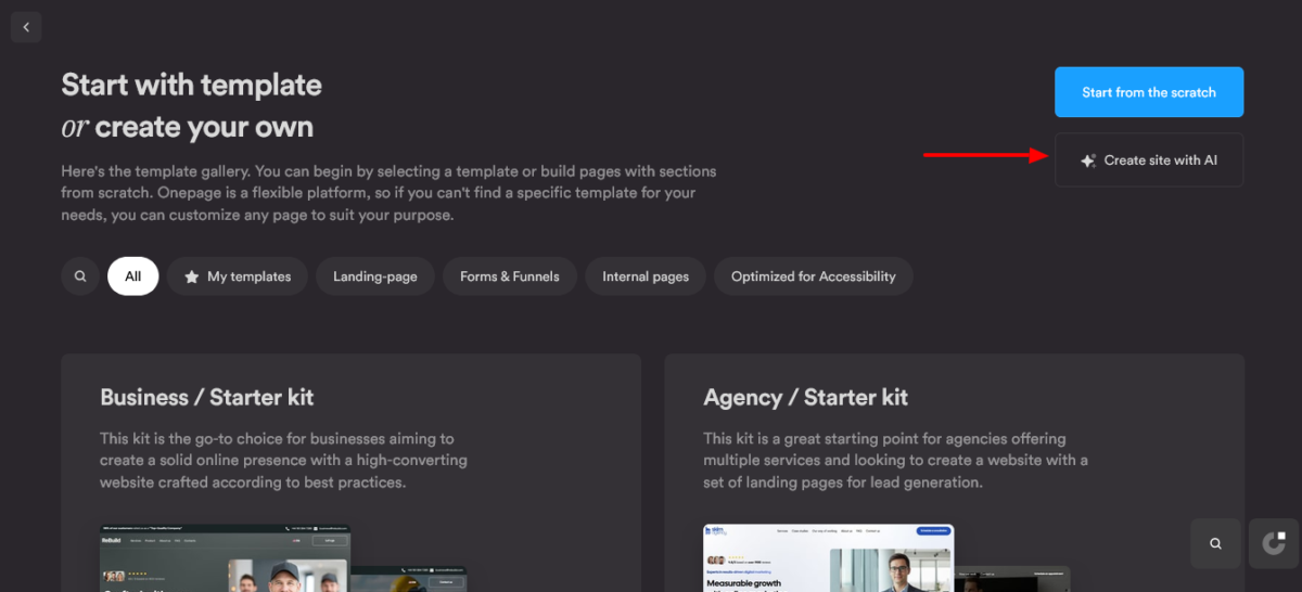 Onepage AI Page Builder