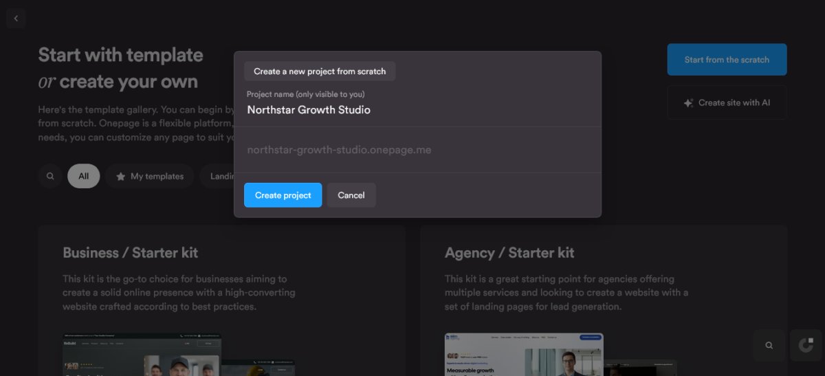Onepage Builder Template