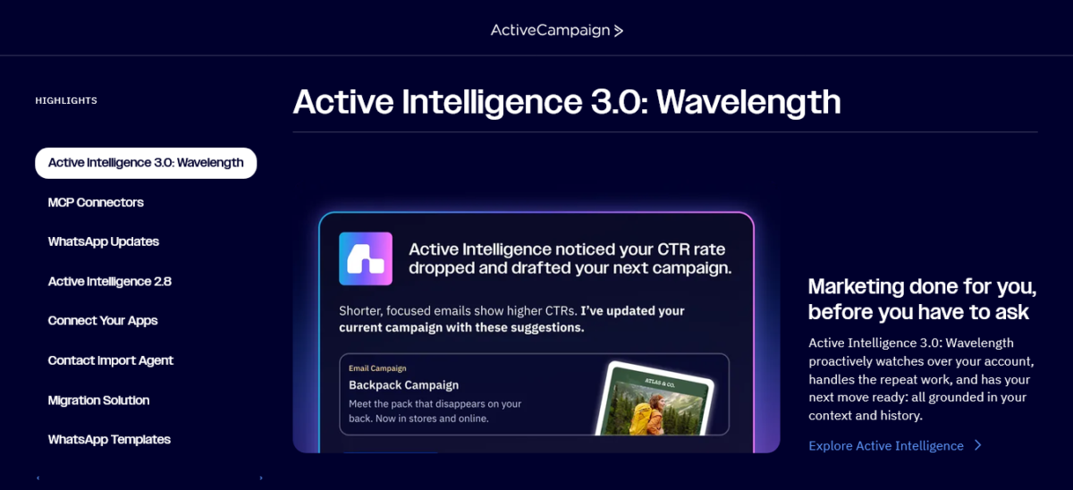 Active Intelligence 3.0: Wavelength